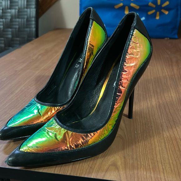 L.A.M.B by Gwen Stefani; Size 7; Black leather with Iridescent foil - Picture 1 of 4